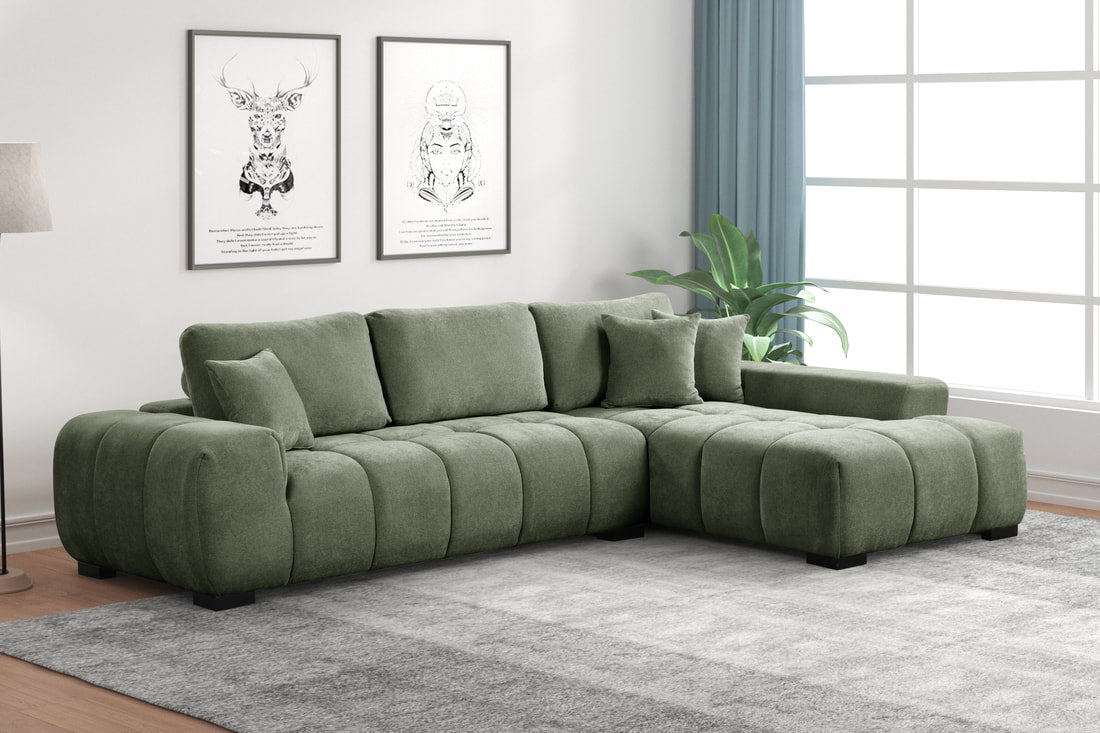 MANHATTAN2 GREEN SECTIONAL LIVING ROOM SET – Serra Furniture