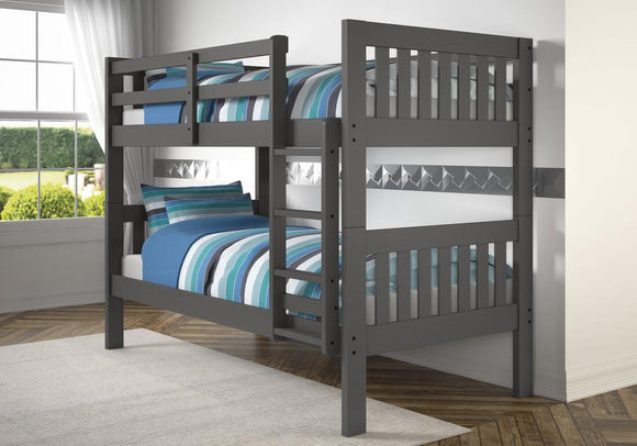 1010 - TWIN OVER TWIN GREY BUNK BED