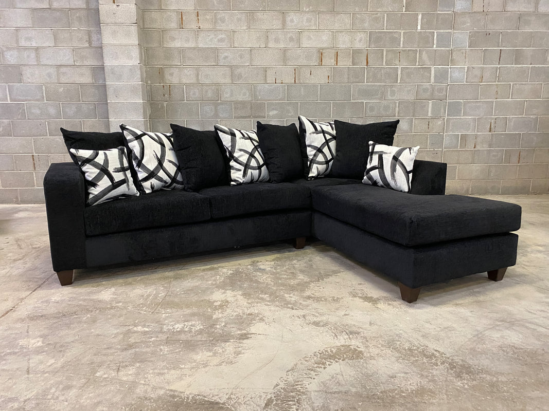 110 - black sectional living room set – serra furniture