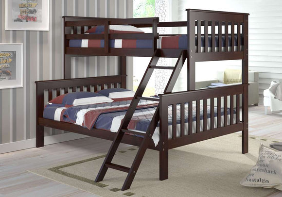122 - TWIN OVER FULL CAPPUCCINO BUNK BED