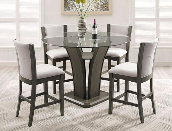 1710GY-5P CAMELIA COUNTER HEIGHT DINING SET - GREY