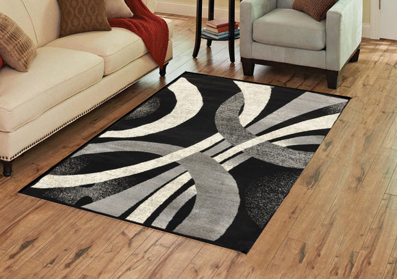 6100-GRY-BLC AREA RUG