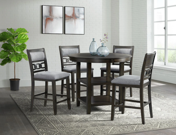 AMHERST GREY 5PCS COUNTER HEIGHT DINING SET