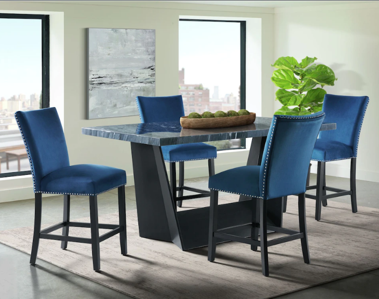 Marble counter high dining table deals