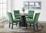 BELLINI (DARK) MARBLE ROUND DINING SET TABLE & 4 CHAIRS