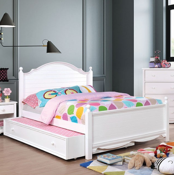 DANI TWIN / FULL SIZE BED WITH TRUNDLE - WHITE