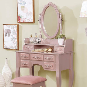 HARRIET VANITY WITH STOOL - ROSE GOLD