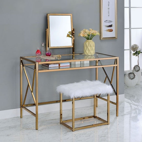LISMORE VANITY WITH STOOL - CHAMPAGNE