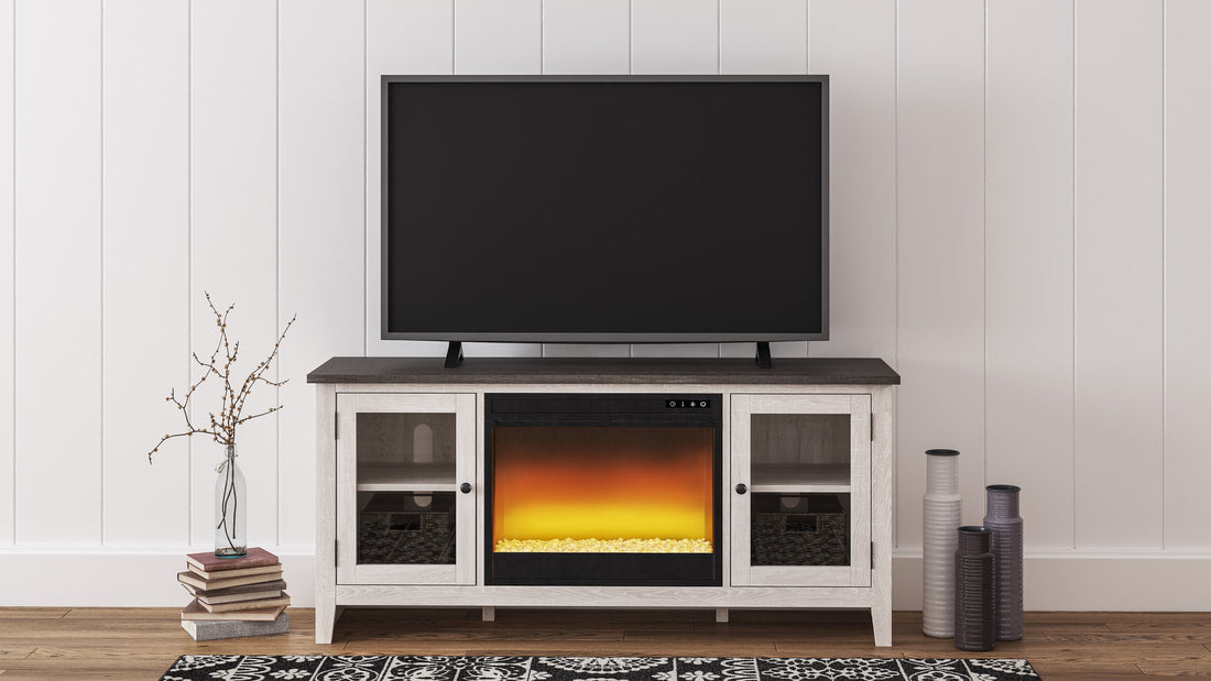 W287-68 / MUEBLE TV 60 PULGADAS CON CHIMENEA – Serra Furniture