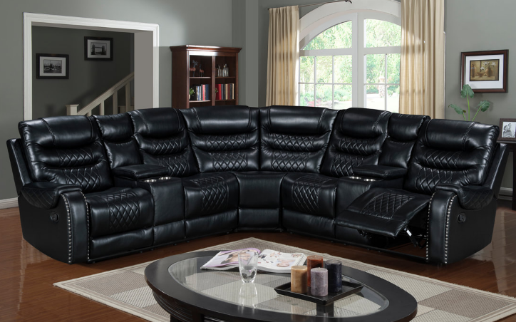 Black 2025 reclining sectional