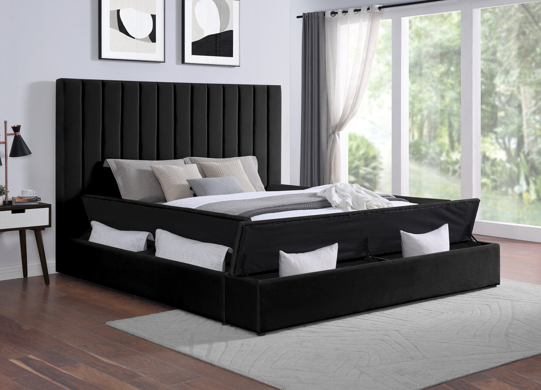 HH222 6FT - KING / QUEEN SIZE VELVET BED - RED – Serra Furniture