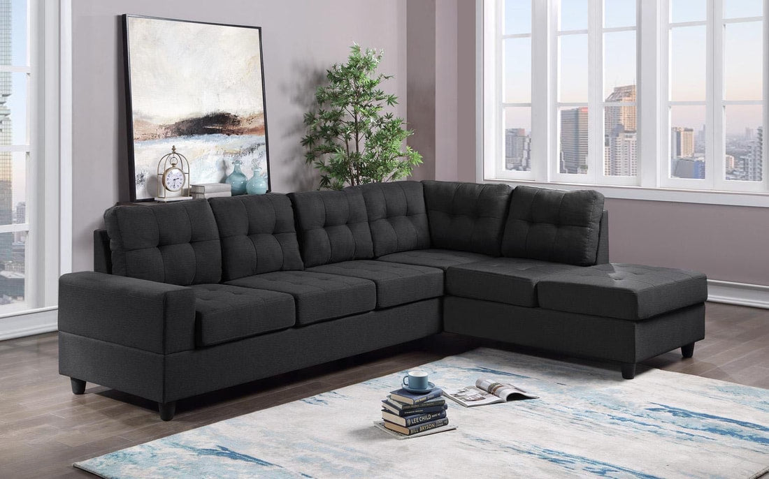 Black reversible clearance sectional