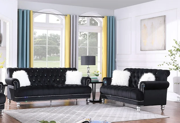 Black sofa deals and loveseat set