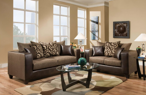 110 BROWN SOFA LOVESEAT