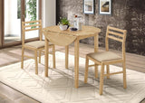 BUCKNELL 3-PIECE ROUND DROP LEAF DINING TABLE SET NATURAL - 130006