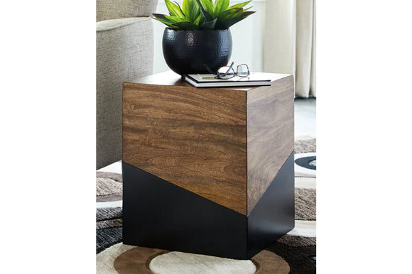 ASHLEY TRAILBEND BROWN/GUNMETAL ACCENT TABLE