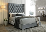 B9830 BEVERLY CAMA DE TERCIOPELO - GRIS