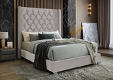 B9830 BEVERLY CAMA DE TERCIOPELO - GRIS