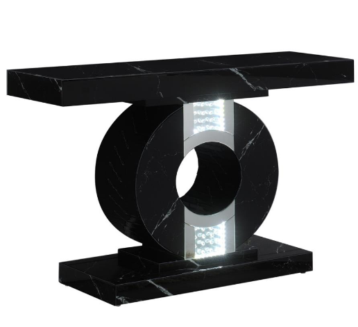 G953480 ELIANA GEOMETRIC CONSOLE TABLE WITH LED LIGHTING BLACK