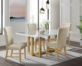 MORRIS MARBLE TOP DINING TABLE & 6 CHAIRS SET - ESPRESSO