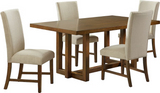 MORRIS WOODEN TOP DINING TABLE & 6 CHAIRS SET - ESPRESSO