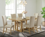 MORRIS WOODEN TOP DINING TABLE & 6 CHAIRS SET - ESPRESSO