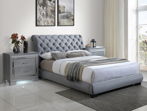 SET5093 CARLY QUEEN / KING SIZE BED - GRAY