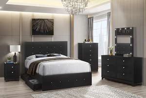 B8200 MIDNIGHT 4 PCS STORAGE BEDROOM SET - BLACK