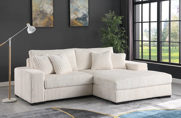 S859 COMFY 2PCS SECTIONAL LIVING ROOM SET - IVORY