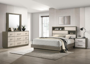 FENWICK 4-PIECE BEDROOM SET GREY OAK