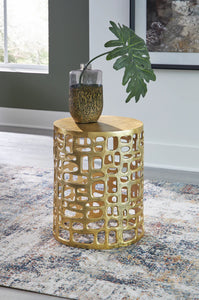 ASHLEY GRACYLEE GOLD FINISH ACCENT TABLE