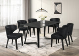 HAMILTON ONYX BLACK DINING TABLE + 6 CHAIR SET