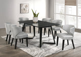 HAMILTON WHITE BLUE DINING TABLE + 6 CHAIR SET