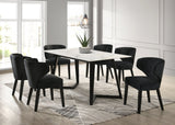 HAMILTON ONYX PU BLACK DINING TABLE + 6 CHAIR SET