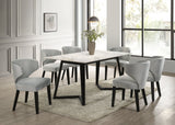 HAMILTON WHITE BLUE DINING TABLE + 6 CHAIR SET