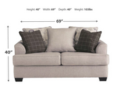 ASHLEY - VELLETRI PEWTER SOFA & LOVESEAT LIVING ROOM SET