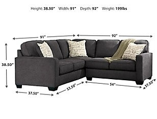 ASHLEY ALENYA CHARCOAL 2PCS LAF SECTIONAL