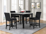 DIOR - BLACK PUB TABLE + 4 CHAIRS DINING SET