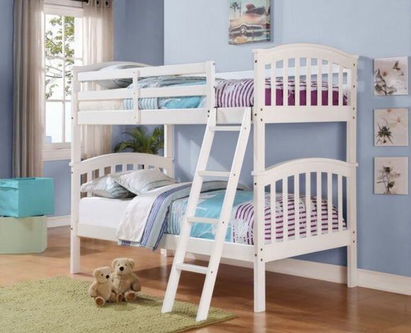 311- TWIN OVER TWIN BUNK BED - WHITE