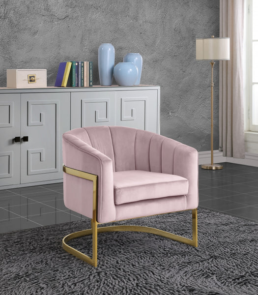 CARTER VELVET ACCENT CHAIR - PINK – Serra Furniture