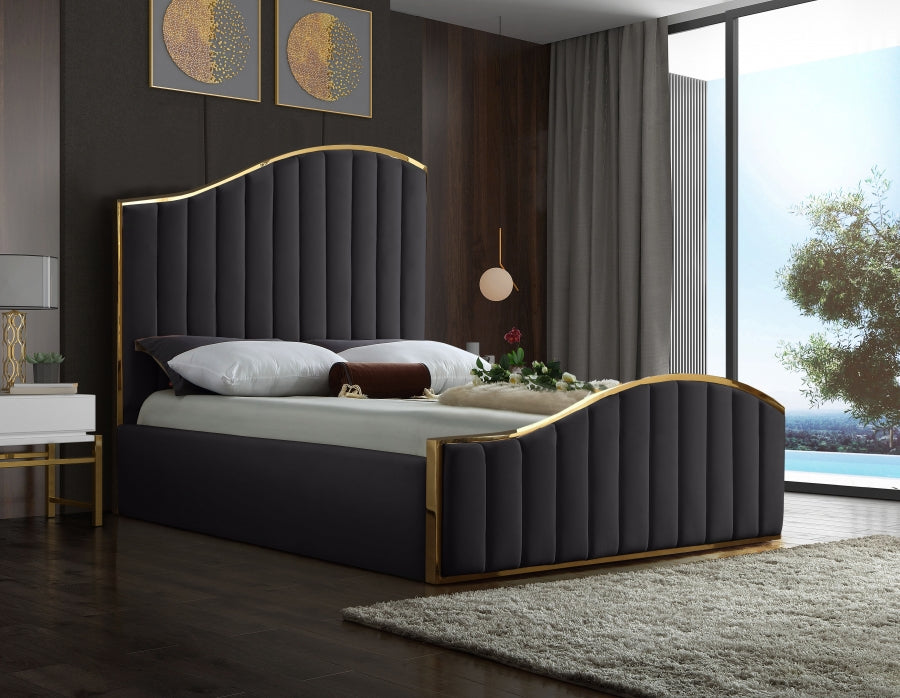 JOLIE VELVET PLATFORM BED - BLUE – Serra Furniture