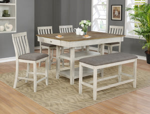 2715-6P NINA COUNTER HEIGHT DINING SET WITH BENCH