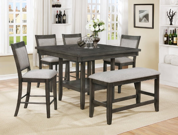 2727GY-6P FULTON GREY COUNTER HEIGHT DINING SET