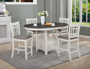 2795CG-5P HARTWELL COUNTER HEIGHT DINING SET - CHALK/GREY