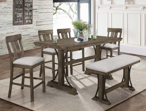 2831-6P QUINCY COUNTER HEIGHT DINING SET WITH BENCH
