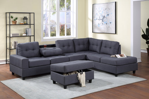 32HEIGHTS - REVERSIBLE SECTIONAL + STORAGE OTTOMAN LIVING ROOM SET