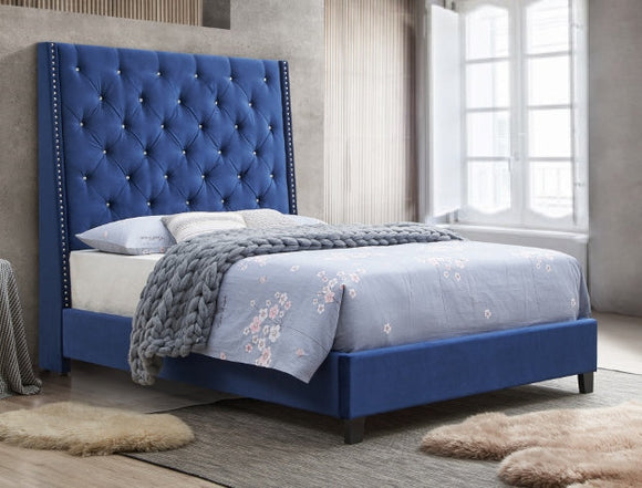 CHANTILLY QUEEN / KING SIZE BED - ROYAL BLUE
