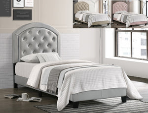 5269-ALL GABY ADJUSTABLE TWIN / FULL PLATFORM BED - SILVER OR PINK