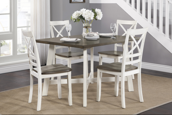 5777WH TROY COLLECTION 5PCS DINING SET