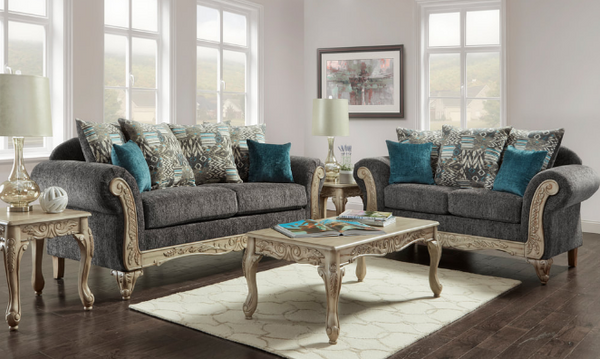 7200 CARSON SOFA & LOVESEAT SET - GRAY – Serra Furniture